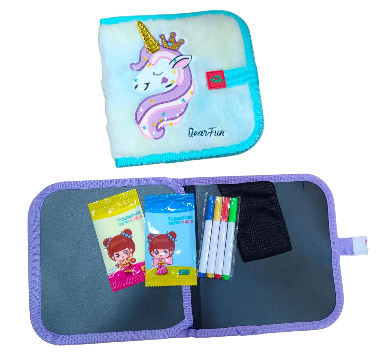 ONOTIC Doodle It and Erase. Kids Coloring Doodle Slate Chalk Board Book. Fun Doodle Board, Portable Writing Painting Gift Set for Boys and Girls (Unicorn Soft Fur Blue) (B0CHT9PJ63) Amazon Price History, Amazon Price Tracker