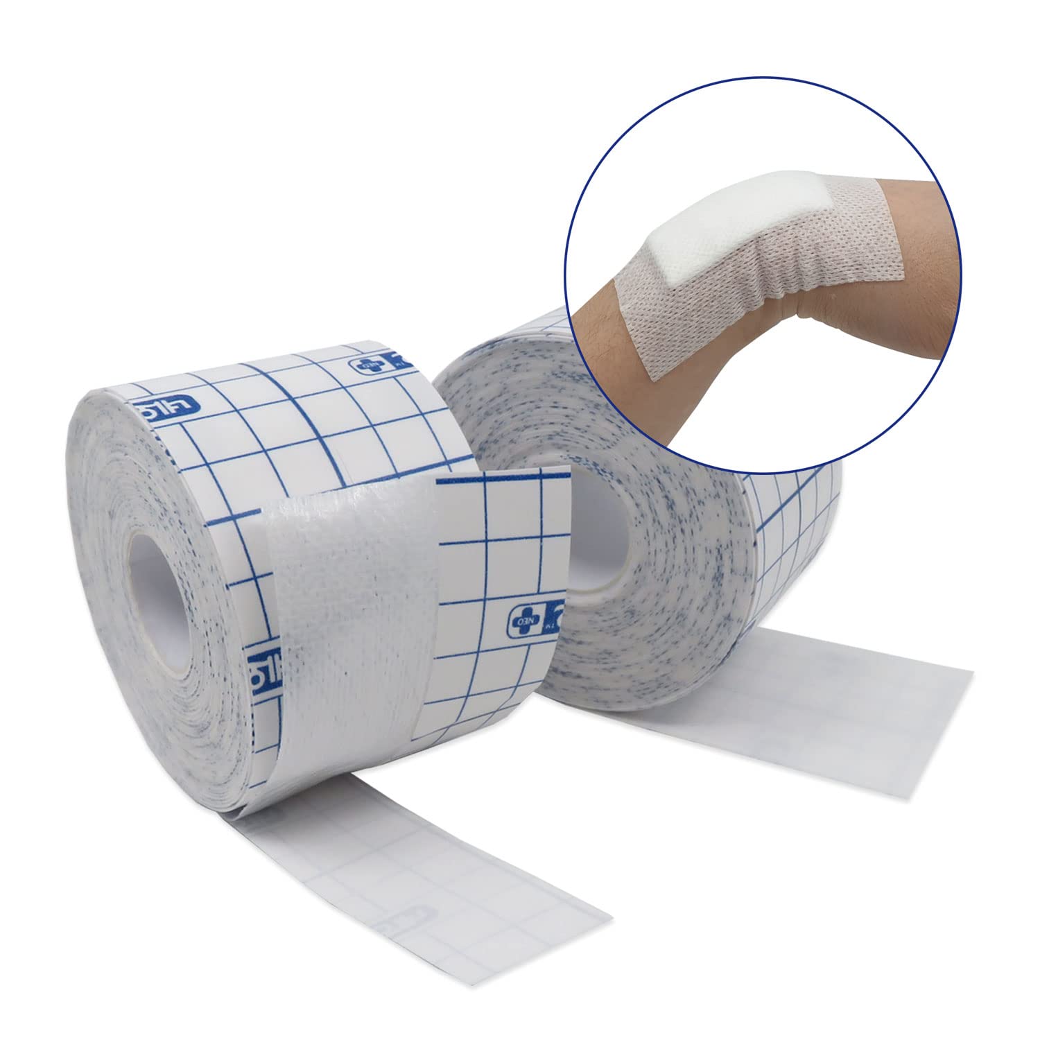 Non-Woven Wound Dressing Retention Tape – 2” X 10.94yards (Pack of 2) Latex-Free Breathable Cover Roll Stretch Adhesive Bandages Fabric Cloth Medical Tapes First Aid Soft Secure Primary Dressings