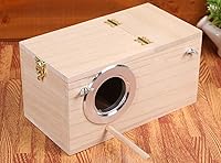 Vista 9 de YJJKJ Caja de jaula para pájaros anidados para periquitos y cacatúas de madera para mascotas (M)