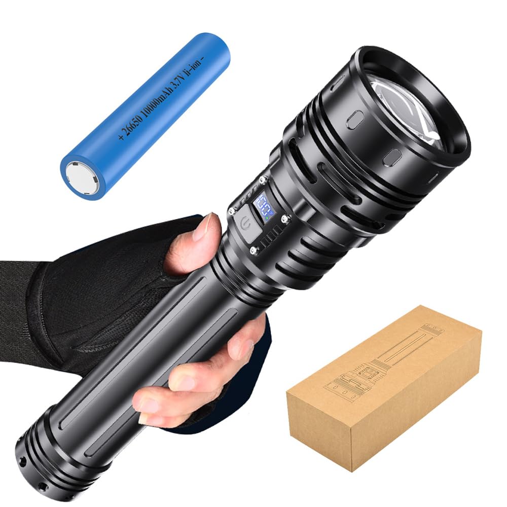 Beauenty Rechargeable Flashlights 3000 High Lumens, Powerful Handheld Flash Light for Home Camping, IPX7 Waterproof, High Brightness