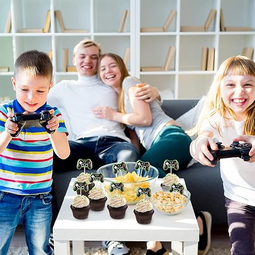 Miniatura 2 de Controlador de videojuegos para cupcakes, 36 piezas para decoración temática de juegos, aniversario, baby shower, fiesta de cumpleaños