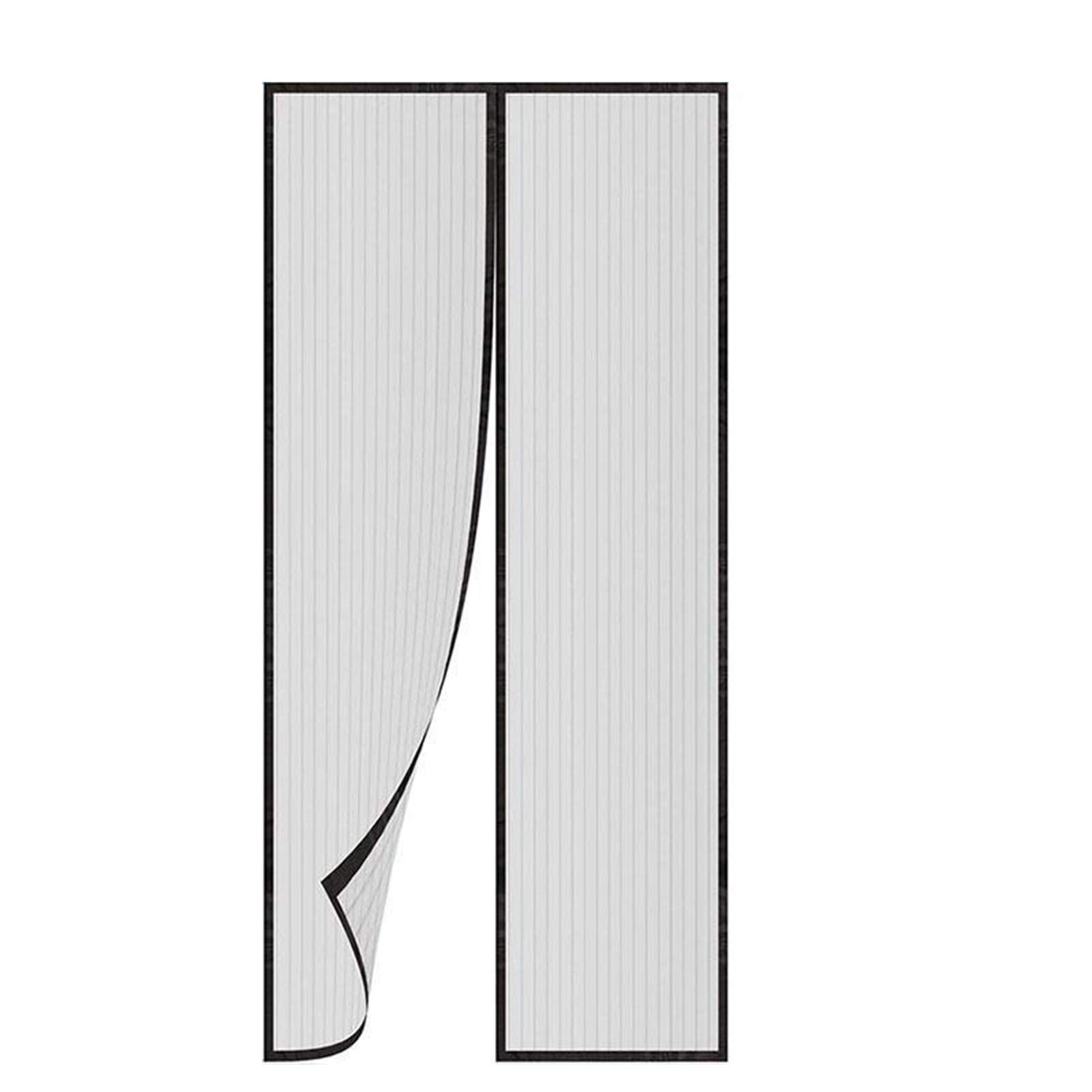 Lshtshf-Ou Brown Border Easy Install Magnetic Screen Door Automatic Closing Curtain Fits Sliding French Glass Doors(,160 X 230Cm)