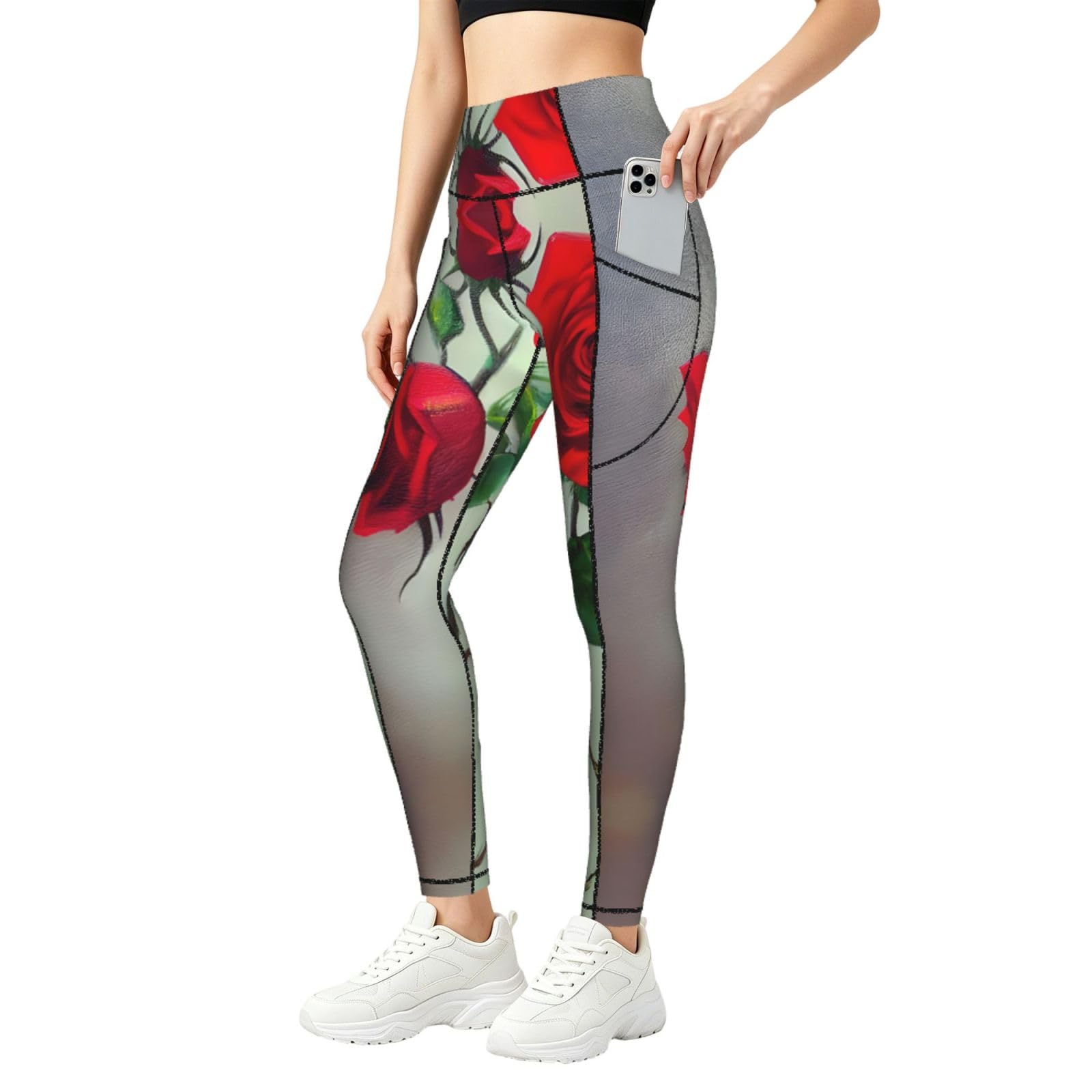 Legging rose rouge avec poches résout le manque de rangements - 8