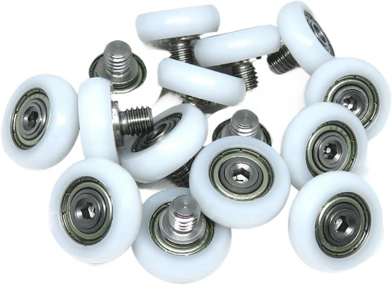 10 PCS 19mm POM Bolt Rollers with M6 Screws BSR68619-6C1L6M6 19x6mm POM Cabinet Sliding Door Pulley