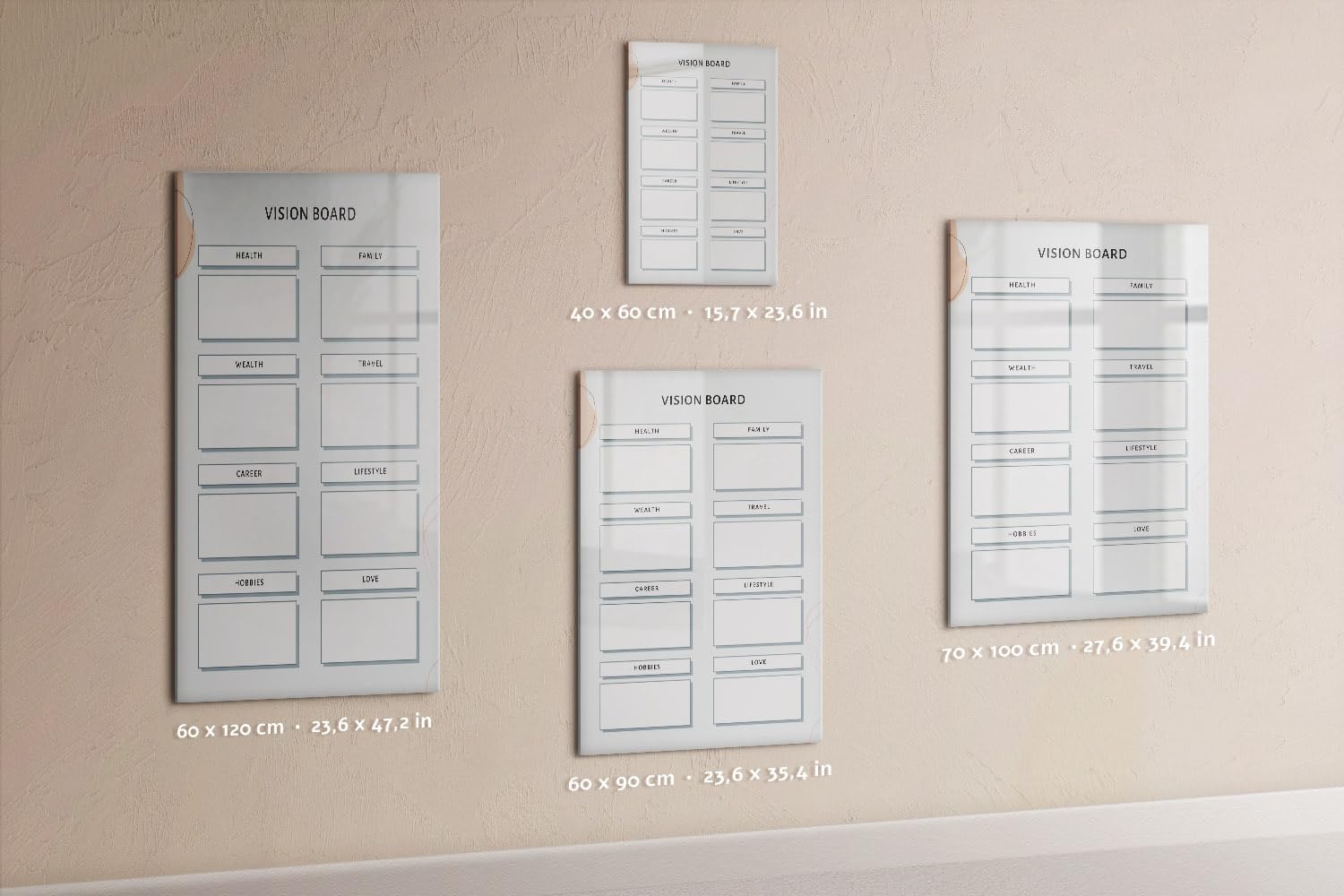 Moderne Magnettafel 60x90 cm Gesundheitsbehörde Schwarzer Stift