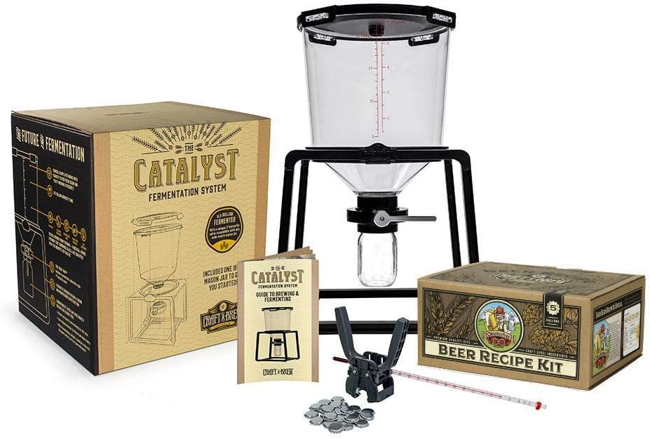 Craft A Brew Premium Homebrew Starter Home Brewing –6.5 Gallon Conical Fermenter – 5 Gallon Recipe Capping Kit – Thermometer (Oktoberfest Ale)