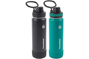 Thermoflask 24oz Insulated Water Bottle 2-Pack (Black and Green)