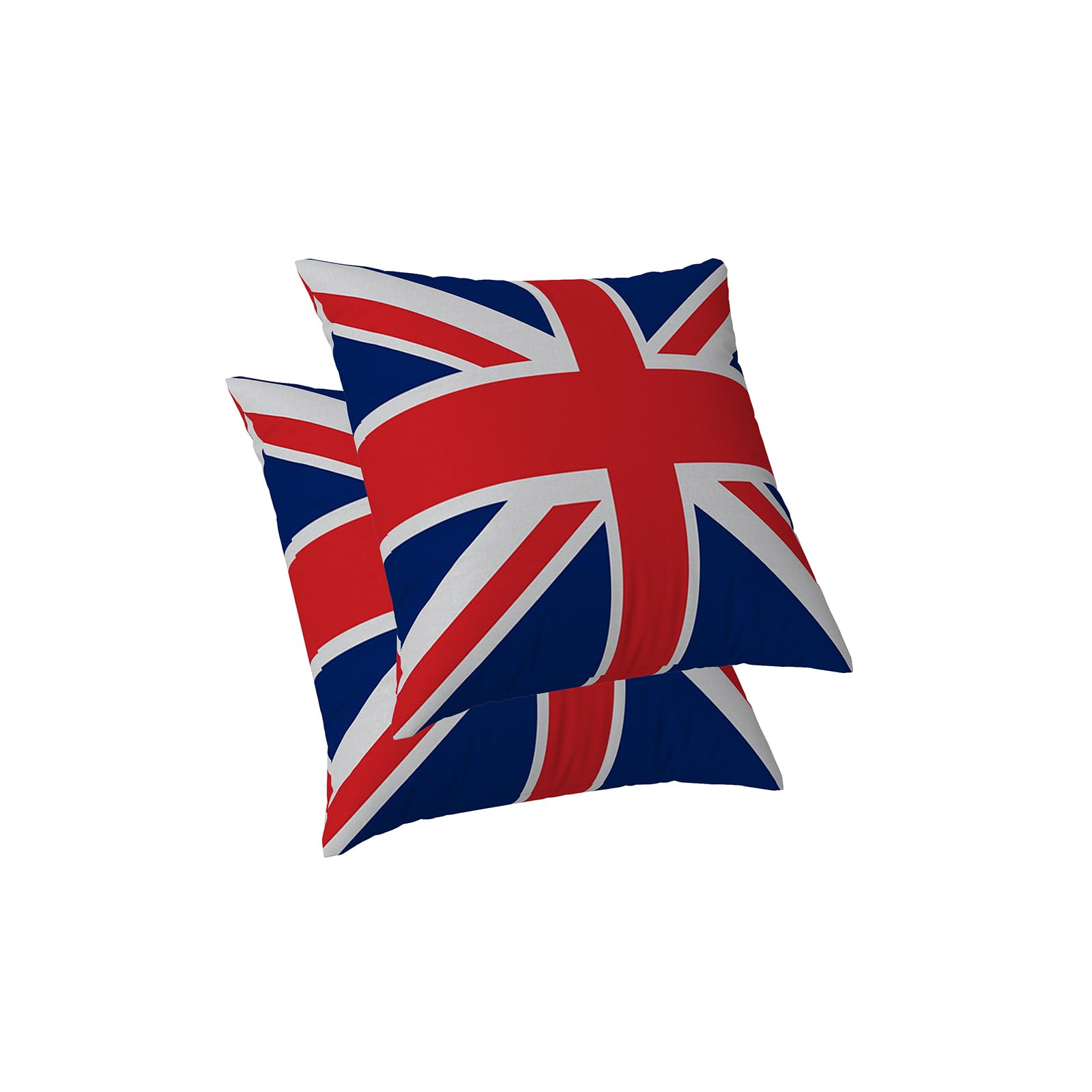 ggaimwf UK Flag Cushion Covers Union Jack Cushions British United Kingdom Flag Pillow Covers for Sofa Home Decorative Throw Pillowcase with Invisible Zip Chair Bedroom Living Room 40x40cm Set of 2