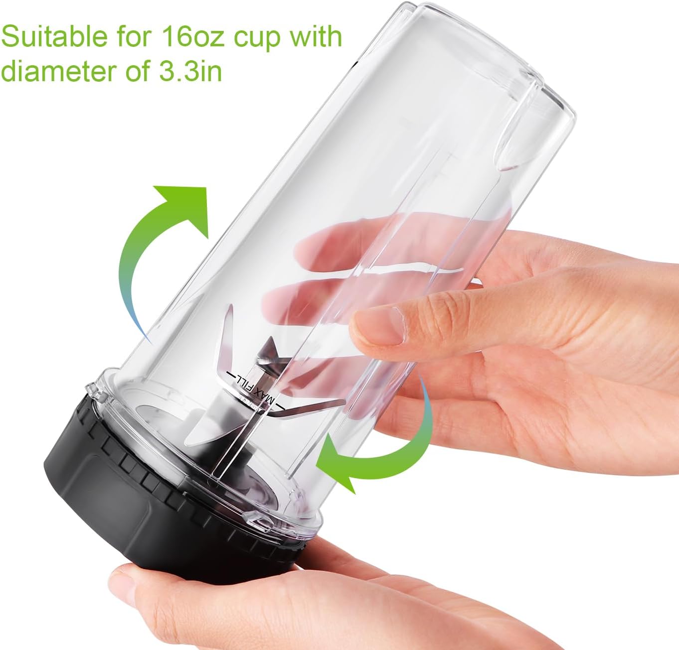 Ninja Blender Replacement Parts, 6 Fins Extractor Blade Assembly Fits Ninja 16oz Cups, Replacement Blade Compatible with Nurti Ninja Blenders Pro BL660 BL663 BL663CO BL665Q BL740 BL770