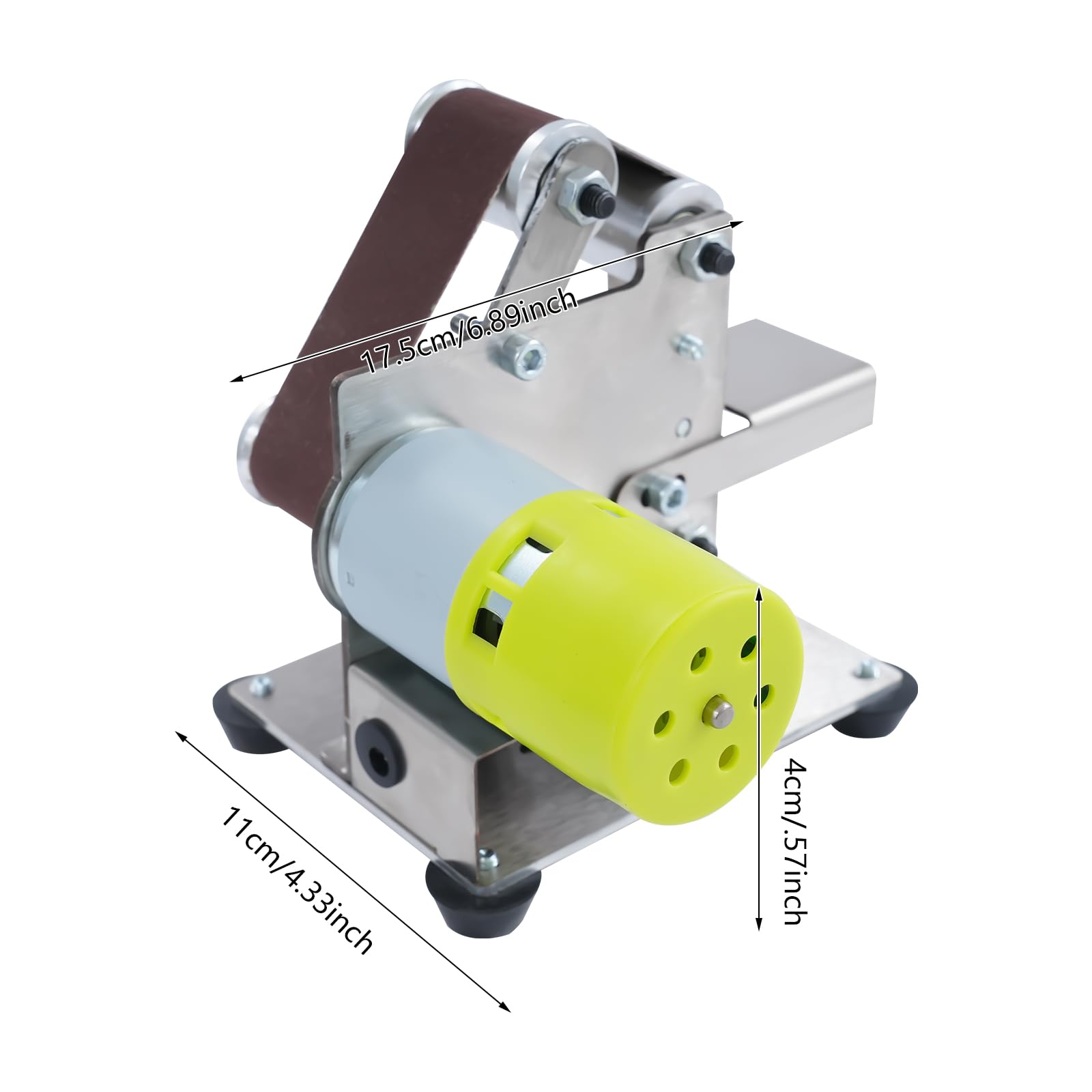 Mini levigatrice a nastro, 96 W, piccola levigatrice per cintura, lucidatrice a 7 livelli, 8000 giri/min, levigatrice a nastro elettrica, nastro regolabile, 17,5 x 11 x 4 cm