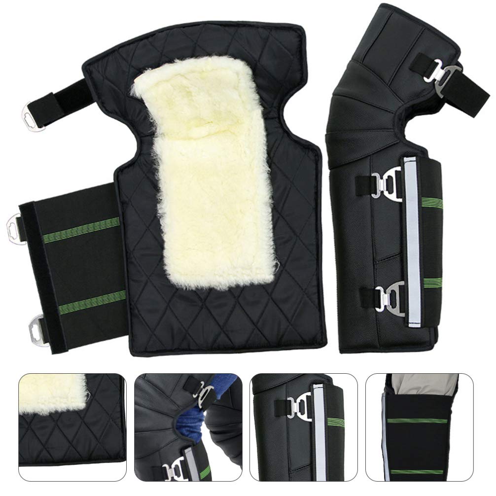 Wakauto 1pair Motorcycle Knee Sleeves Windproof and Fit for Winter Riding Genuine and Warmth Buckle for Enhanced Comfort