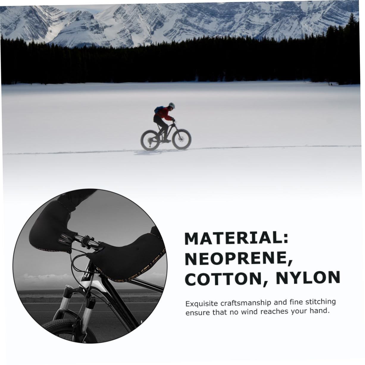 TOYANDONA Winddichte Winter Fahrradhandschuhe für Herren und Damen Fahrradlenkerhandschuhe aus Neopren und Baumwolle Leichte Warme Handschuhe für Kalte Wintertage Beim Mountainbike