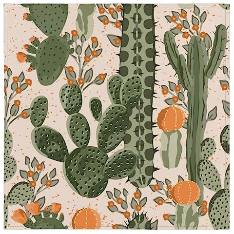 Cactus Themes Washable Cloth Napkins Set Cover