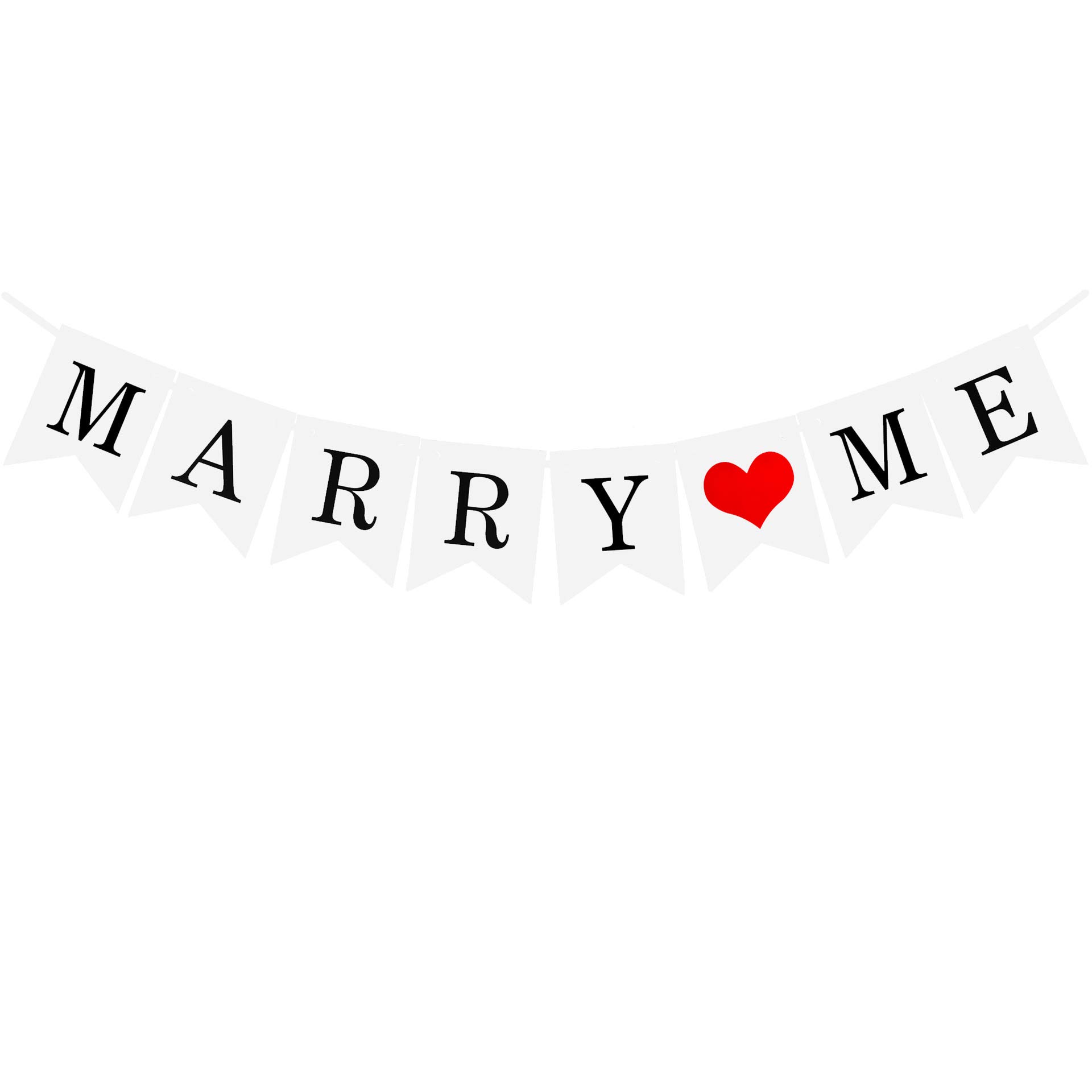 Losuya Engagement Banner Decoration Marry Me Paper Bunting for Wedding Proposal Party Supplies