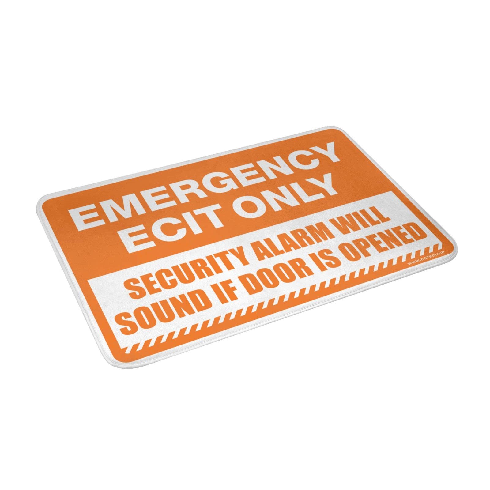 Alfombra pequeña para exteriores de emergencia, solo señal de salida de emergencia, alarma de seguridad sonará si se abre la puerta, alfombras para otoño y exteriores (tamaño: 65 x 90 cm)