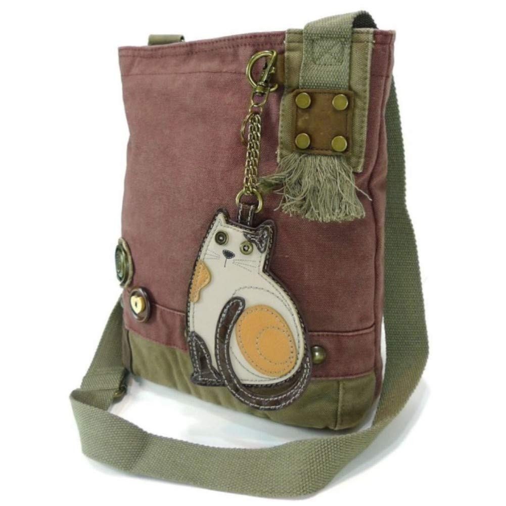 CHALA Patch Cross-Body Women Handbag, Canvas Messenger Bag Olive, Metal Charming Cross - Oliv, Medium — view 8