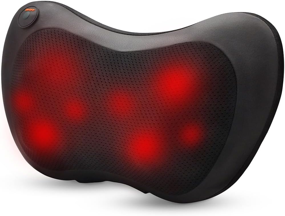 Back Massager with Heat Massagers for Neck - Shiatsu Kneading Massage Pillow for Back, Shoulder, Leg Pain Relief - Body Muscle Pain Relief Use at Home,Car,Office Christmas Gifts for Women/Men Massage Pillow 4