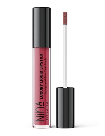 Nina Dorada Midnight Crescent Matte Liquid Lipstick | Long Lasting, Waterproof | Vegan Formula with Shea Butter & Jojoba Oil for All Indian Skin Tones