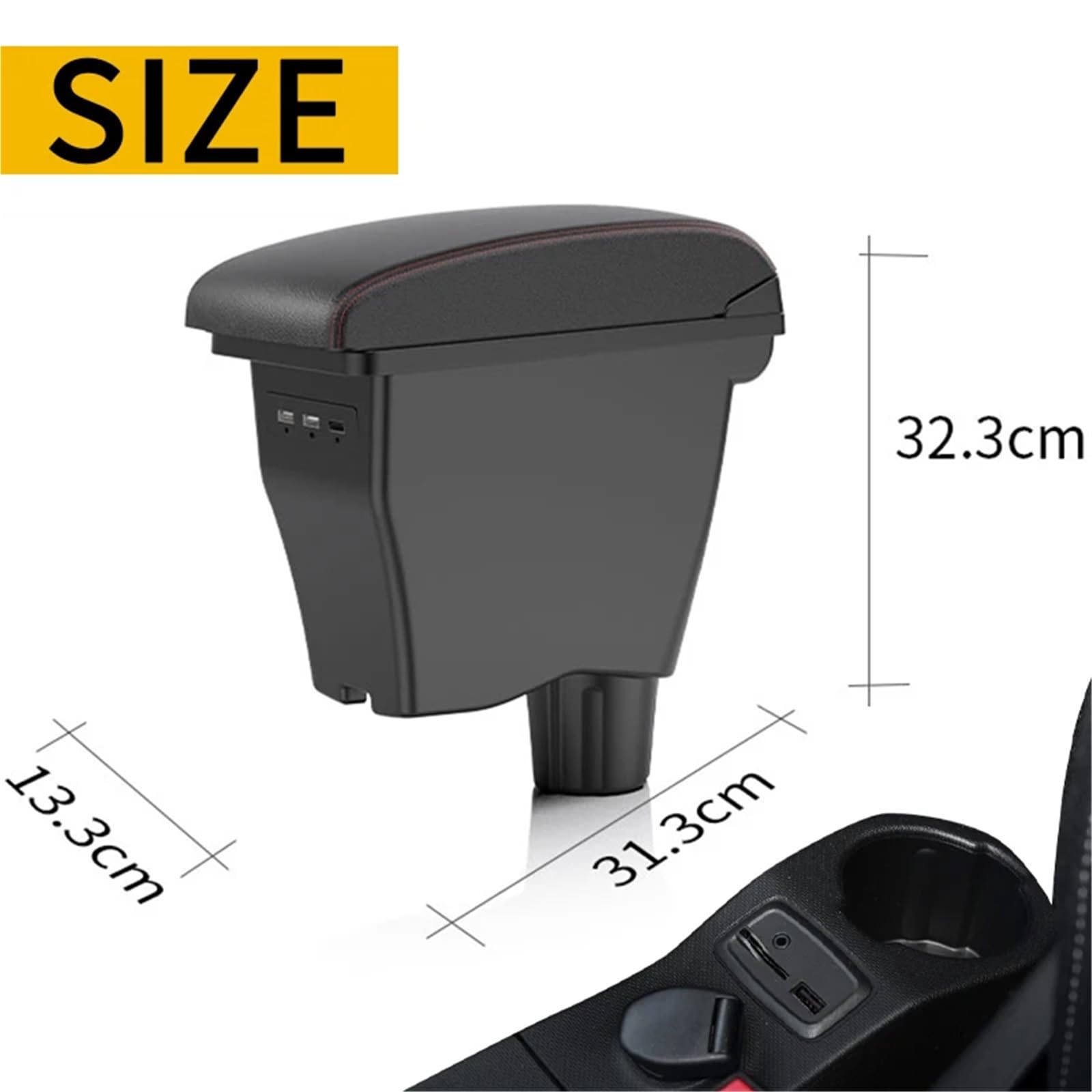 Konsola Środkowa Pasuje do podłokietnika Smart Fortwo, pasuje do Mercedesa, pasuje do podłokietnika Smart 453 Fortwo Forfour Box 2015-2018(B3White line leather)