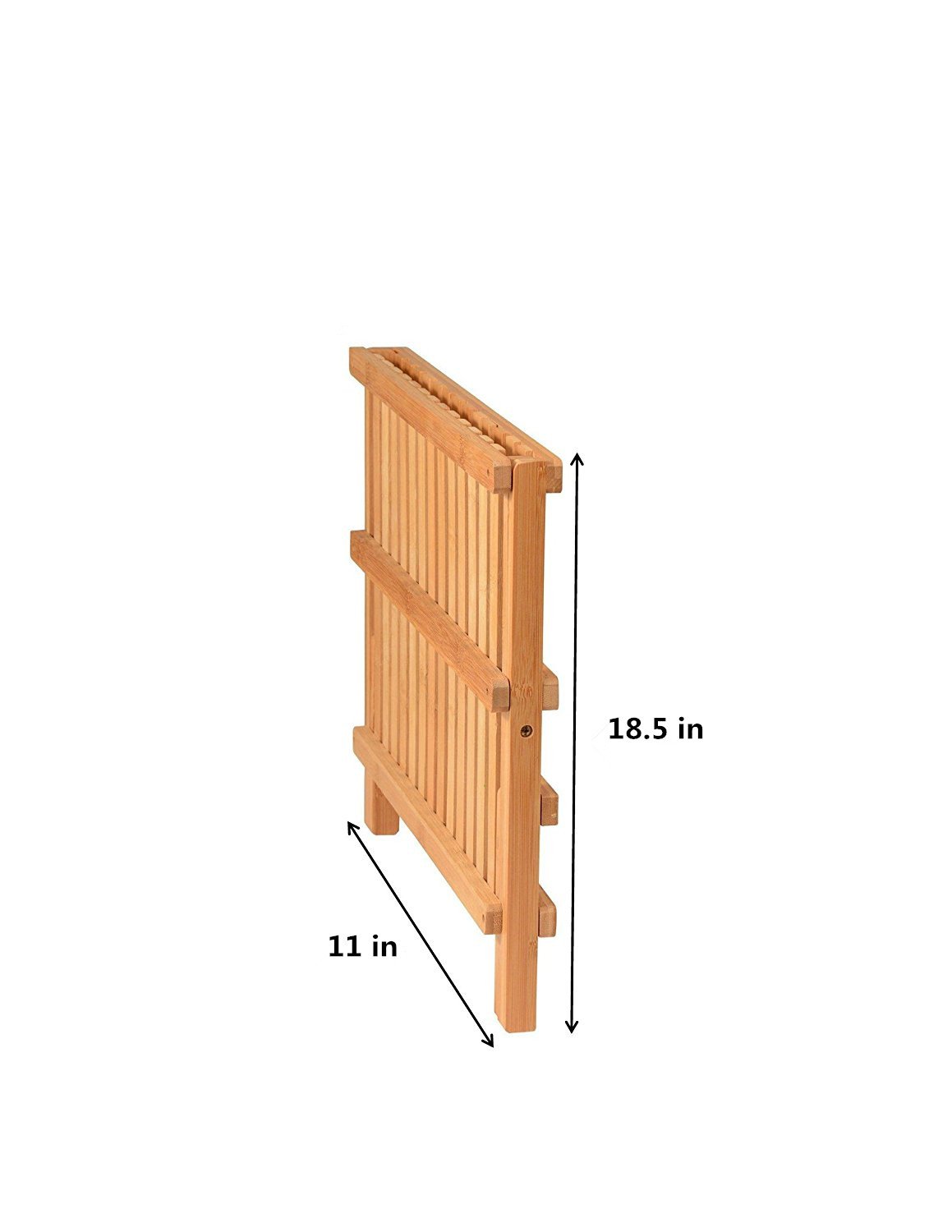 Escurreplatos con escurridor extraíble de bambú y escurridor de platos plegable, escurreplatos de madera