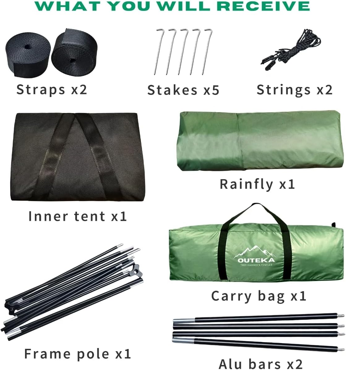 Lay Flat Hammock Tent - Waterproof Hammocks Tents for Camping with Mosquito net - Ultra Light Rain and Fly Proof Sleeping shelter Hybrid Hammok for Adults - All Weather and Seasons