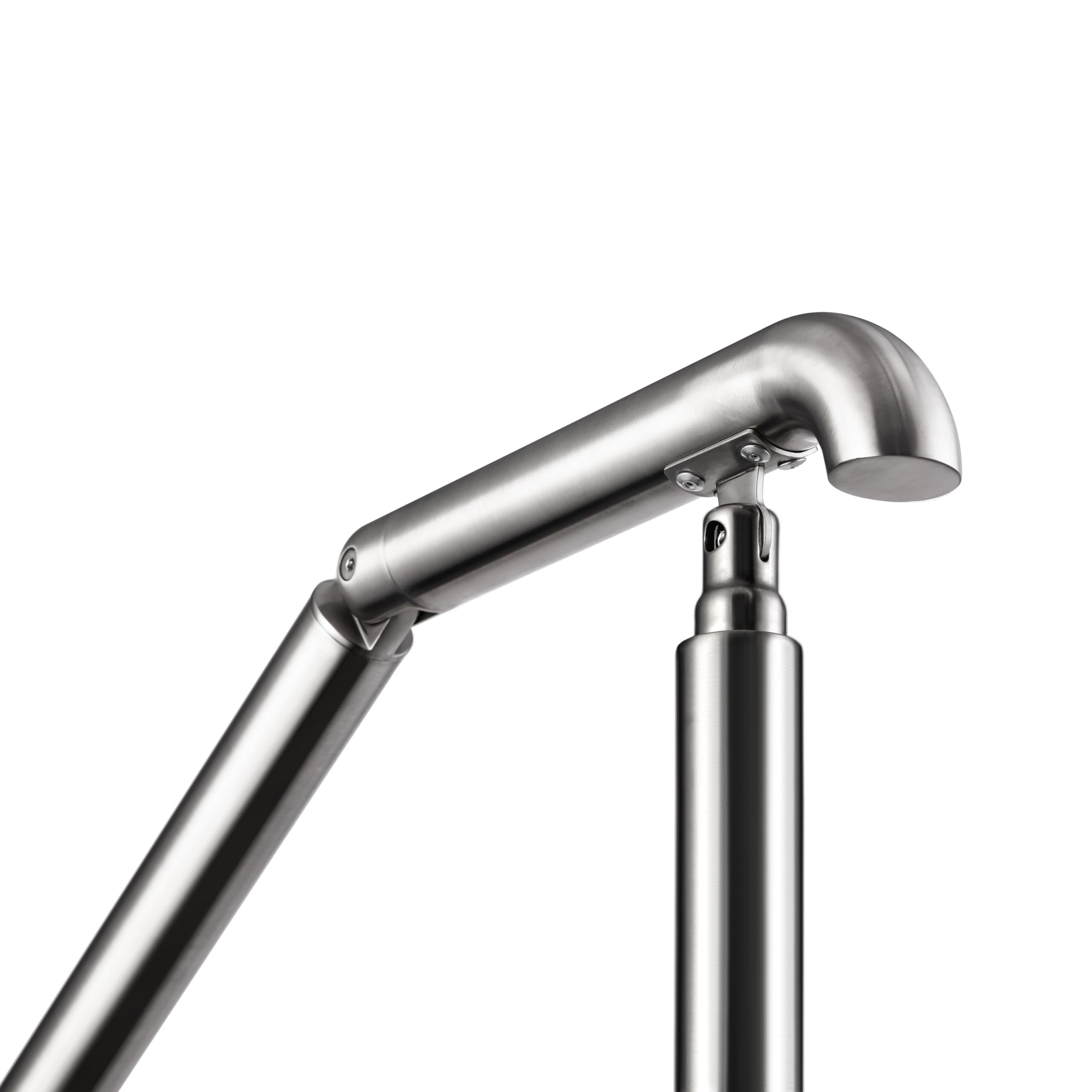 162x102cm Edelstahl Eingangshandlauf Treppengeländer Winkelverstellbares Geländer für 4-5 Stufen Innen Außen Treppens, Silber