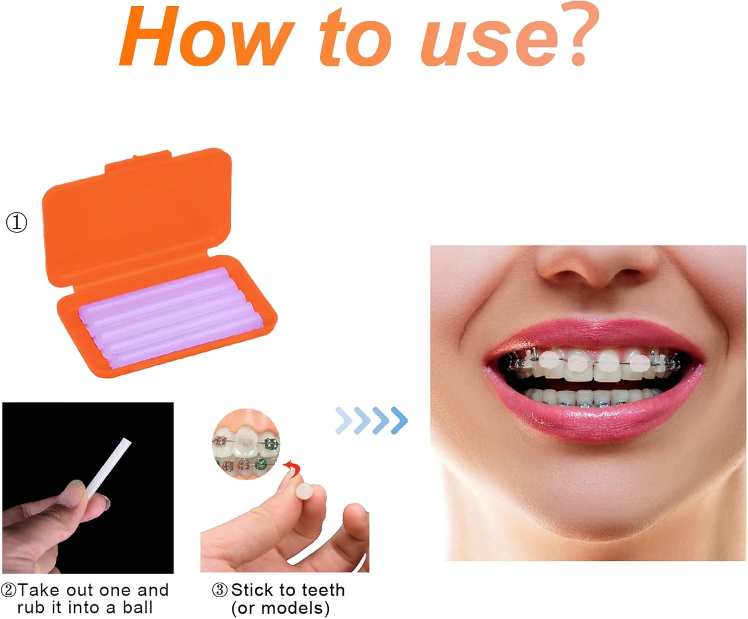 MIBICIRI 6 Boxes Dental Wax for Braces, Dental Cement Orthodontic Care