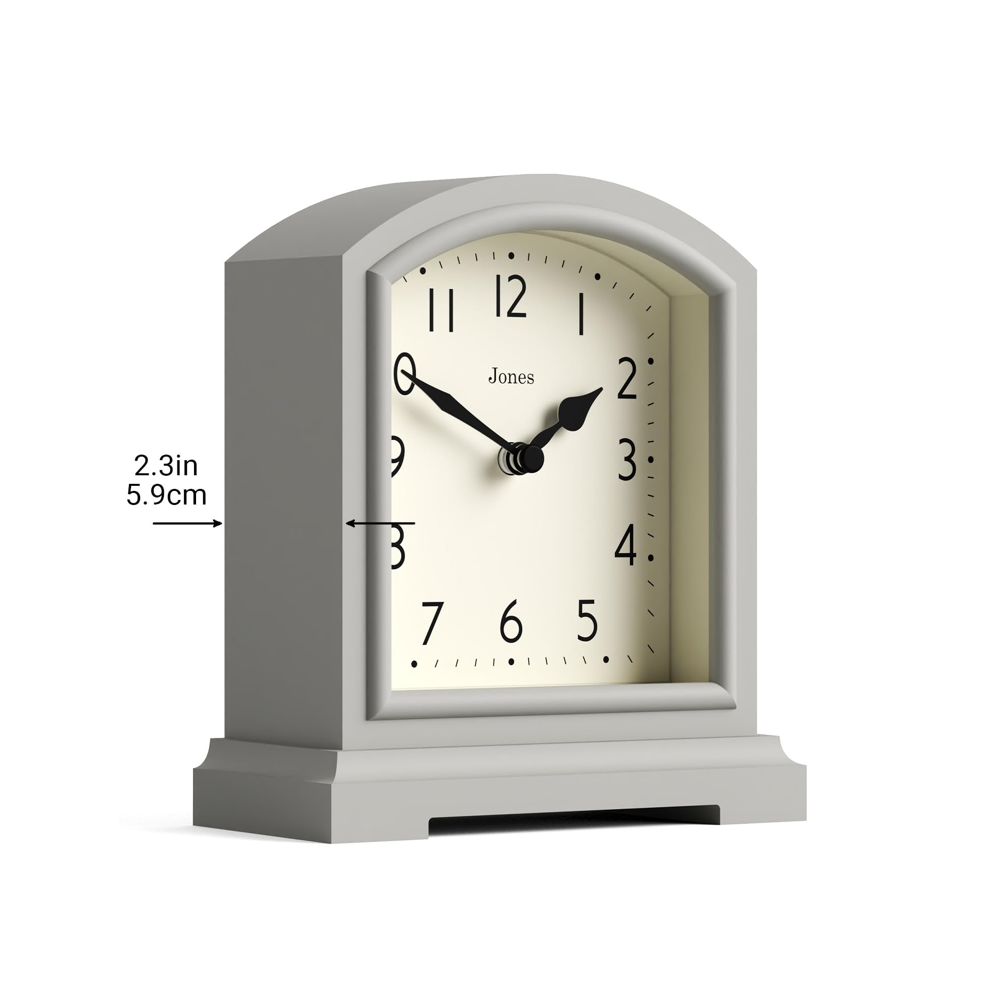 Jones Clocks® Tavern mantel clock, Light Grey, 15.5 x 14 x 6 cm - Image 4