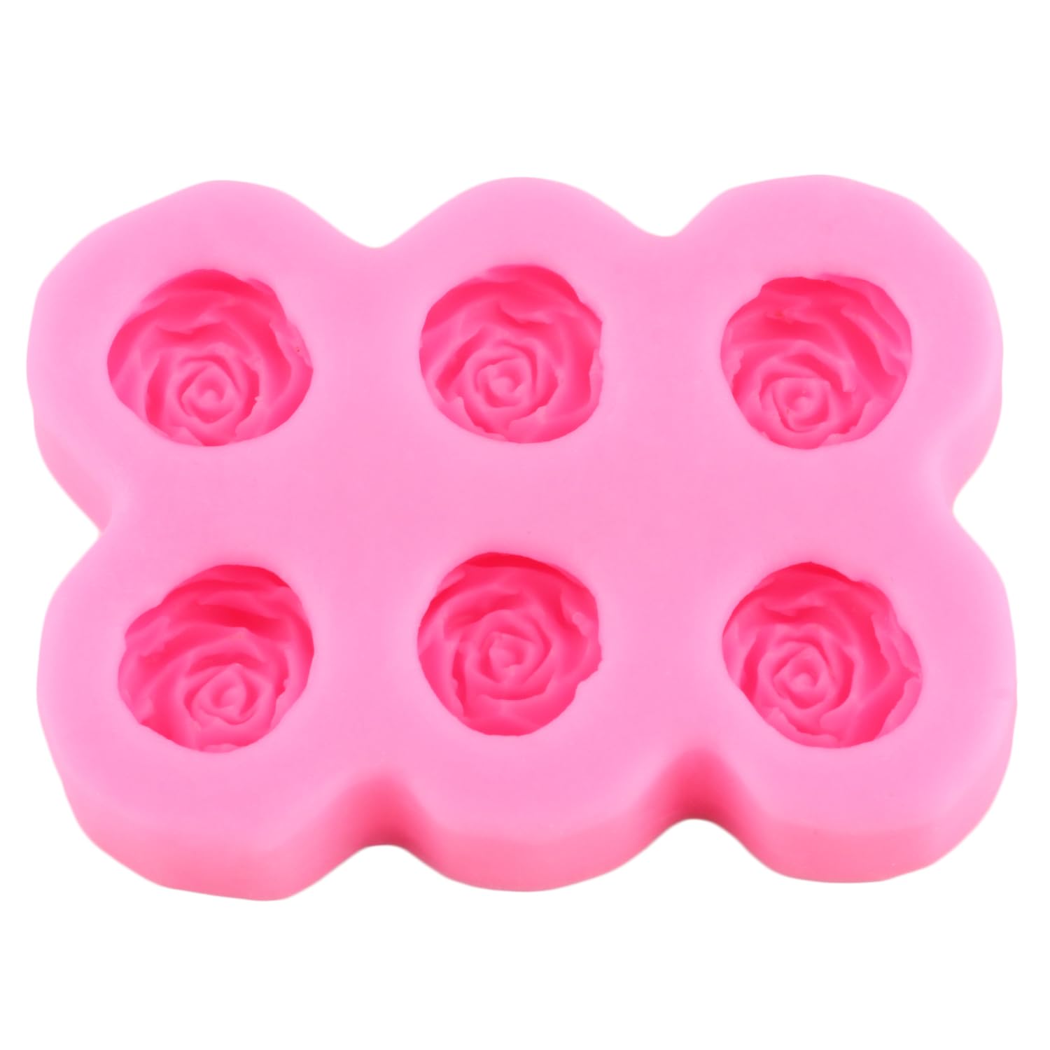 Mujiang Juego de 2 moldes de silicona para fondant con diseño de rosas para decoración de pasteles, pasta de goma de chocolate, caramelo, arcilla polimérica