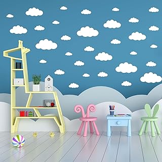 Cloud Wall Decals, Wall Decals Peel And Stick Clouds for Ceiling, Kids Bedroom Wall Decor Sticker, DIY Wall Vinyl Decals for Kids Bedroom Decor Girl Living Room Wall