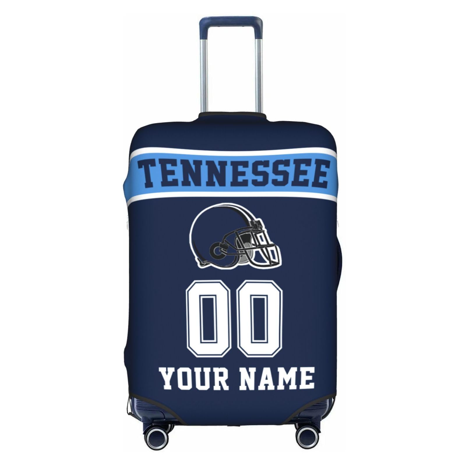 Custom Tennessee Luggage Cover Personalized Football Style Suitcase Cover with Name Number Customized Washable Elastic Sports Travel Suitcase Protector for Business Vacation Gifts