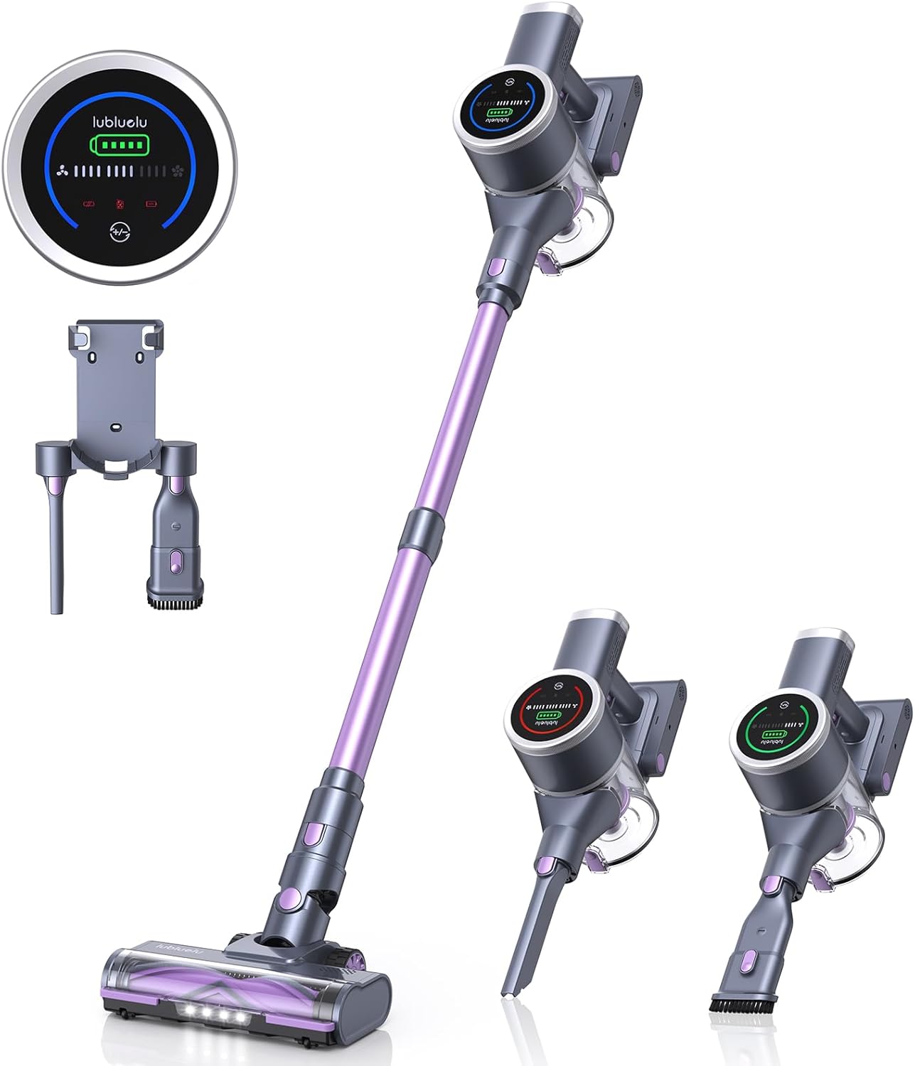 Lubluelu Cordless Vacuum Cleaner and its accessories
