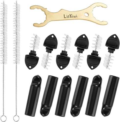 Llave de cerveza para el hogar, con 6 tapones de cerveza, 6 tapas sanitarias para grifos de goma y 2 cepillos de limpieza largos para la mayoría de