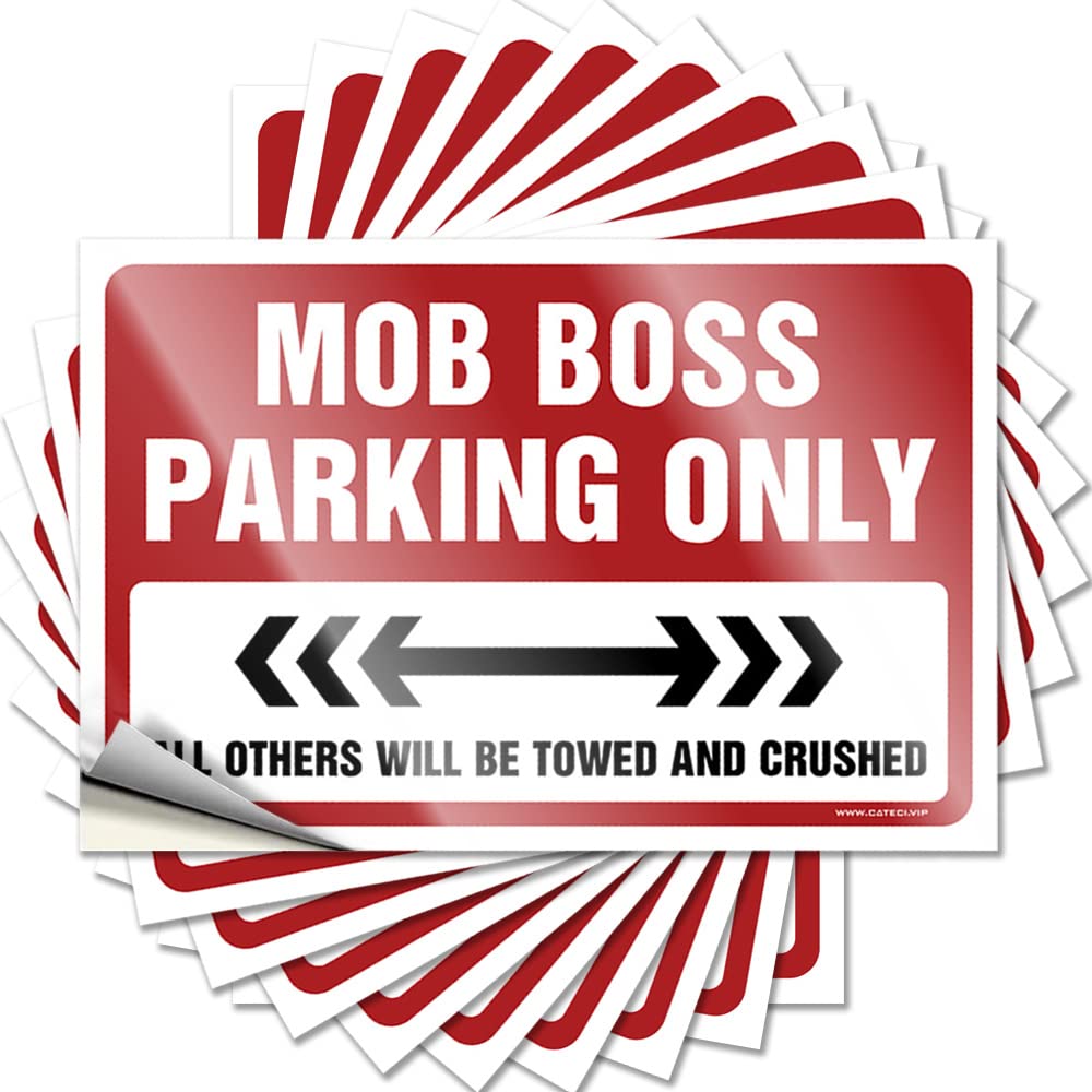 Bumper - Plastic Cover Mob Boss Parking Only for Gamers Country Room Decor(6X9CM)