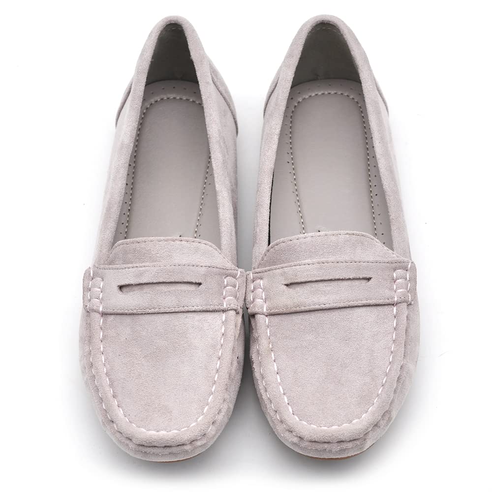 IF Fashion FT245 - Zapatos de mocasines para mujer con pedrería, piel de ante