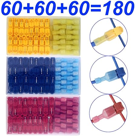 Amazon Kiligen T型配線コネクター セットエレクトロタップ T 接続コネクター 平型端子 端子 簡単に速く配線取り付け 分岐 配線 接続 細線 180個セット コネクター 車 バイク Amazon Kiligen T型配線コネクター セットエレクトロタップ T 接続コネクター 平型端子 端子 簡単に速く配線取り付け 分岐 配線 接続 細線 180個セット コネクター 車 バイク