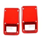 2pcs Left Driver and Right Passenger Side Red Tail Light Taillight Taillamp Set Pair Lens Brakelight for Dodge for B300 Base 1980
