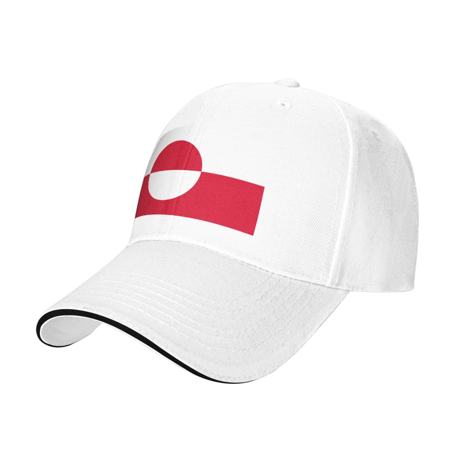 Sxzvvbn Unisex White Greenland Flag Sandwich Baseball Cap Adjustable Sun Hat For Outdoor Sports Travel