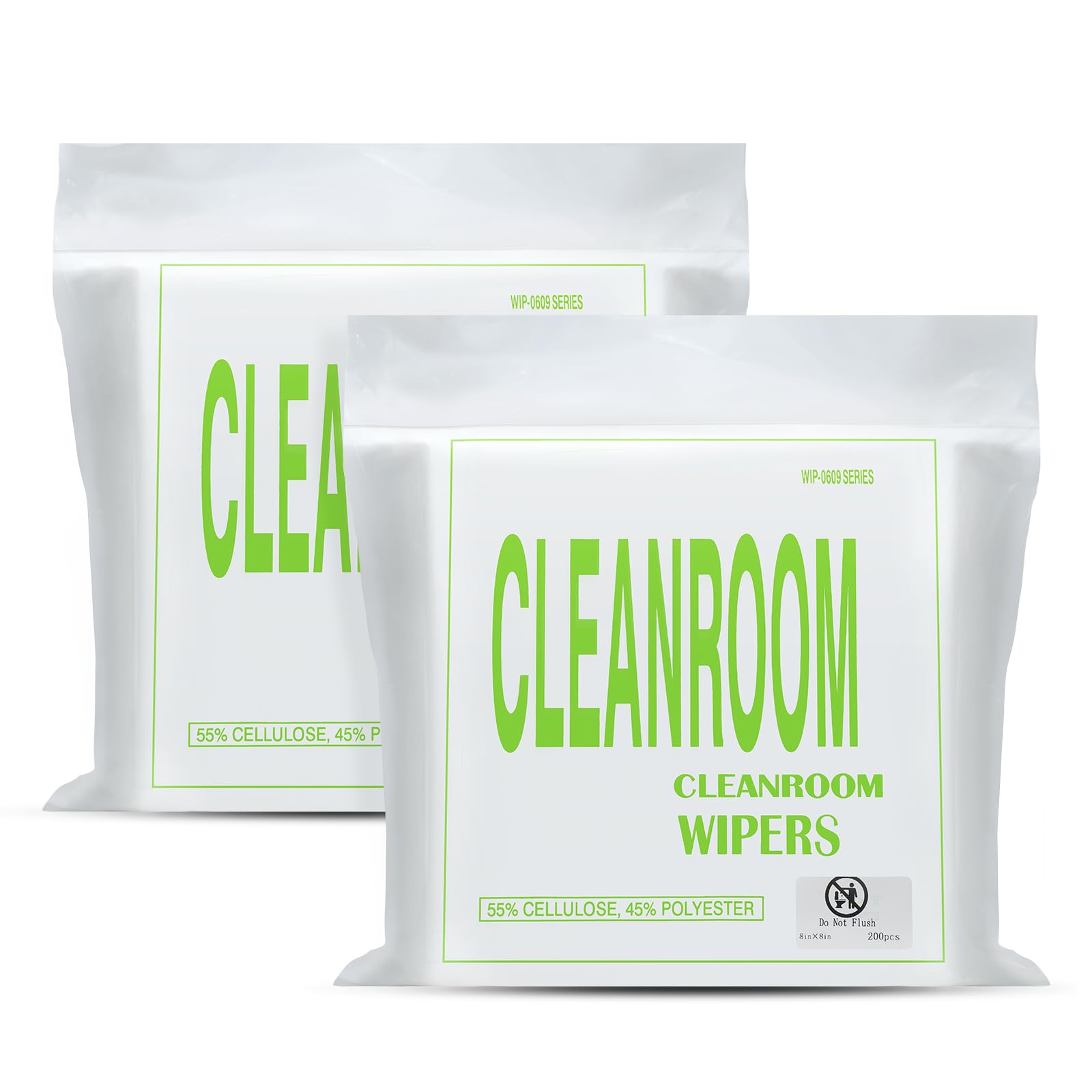 8"x8" Cleanroom Wipers (Pack of 400) - Lint-Free Highly Absorbent Fabric for Electronics Manufacturing, PCB, SMT, Labs, Semiconductor & Printing Industries
