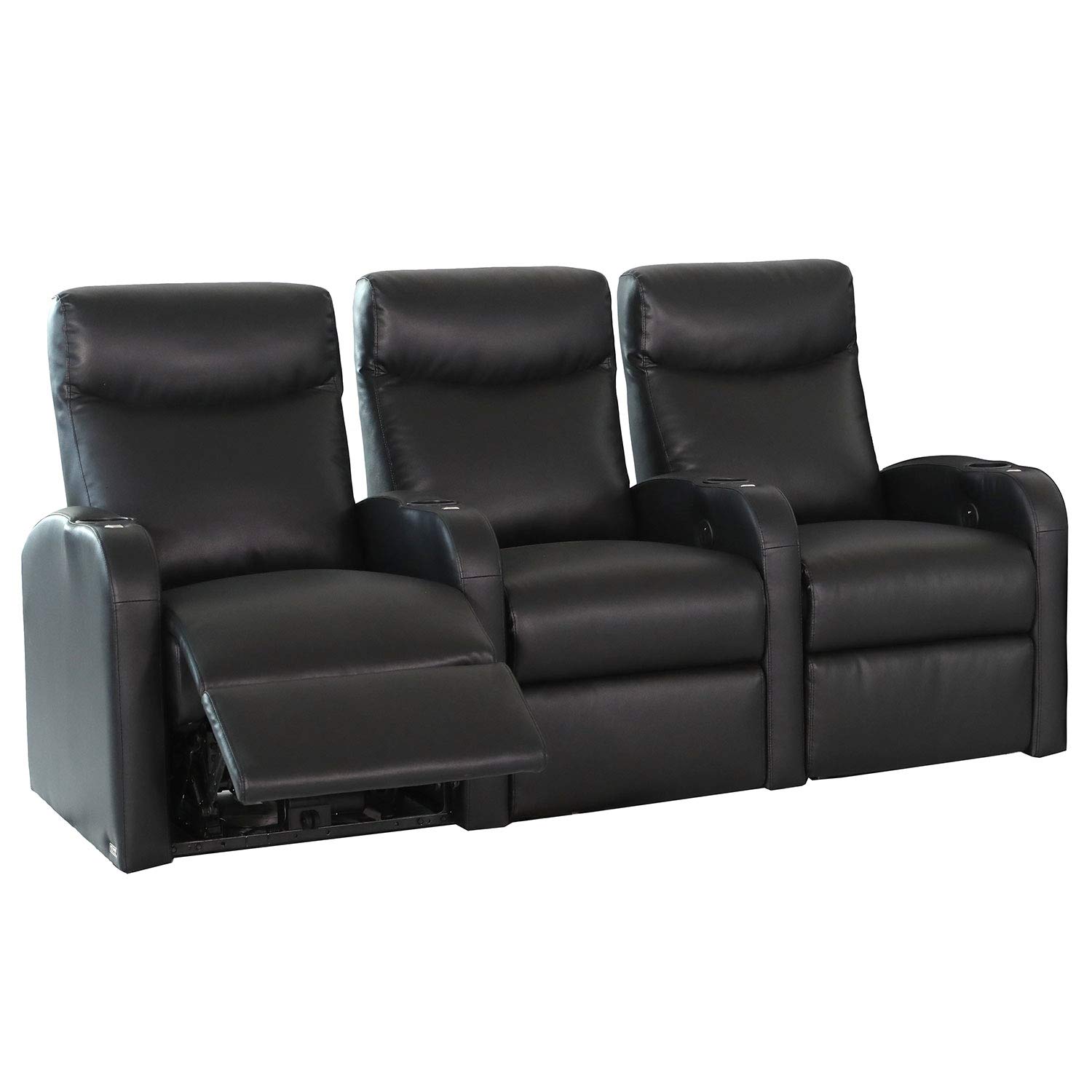 Octane Seating Black Octane Pilot XS750 Bonded Home Theater Seating (Set of 3)