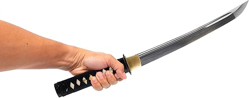 Miniatura 7 de HMS Espada Samurai Tanto japonesa, Musashi Tsuba, acero al carbono 1045, forjado a mano templado por calor, espiga completa, afilada