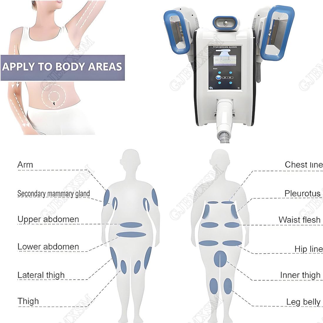 Fett Einfrieren Kryolipolyse Gerät, Professionelle Abnehmen Maschine Körper-Kryolipolyse-Vakuum für Gewichtsverlust, Fett Abbau, Cellulite verringern,Körperformung