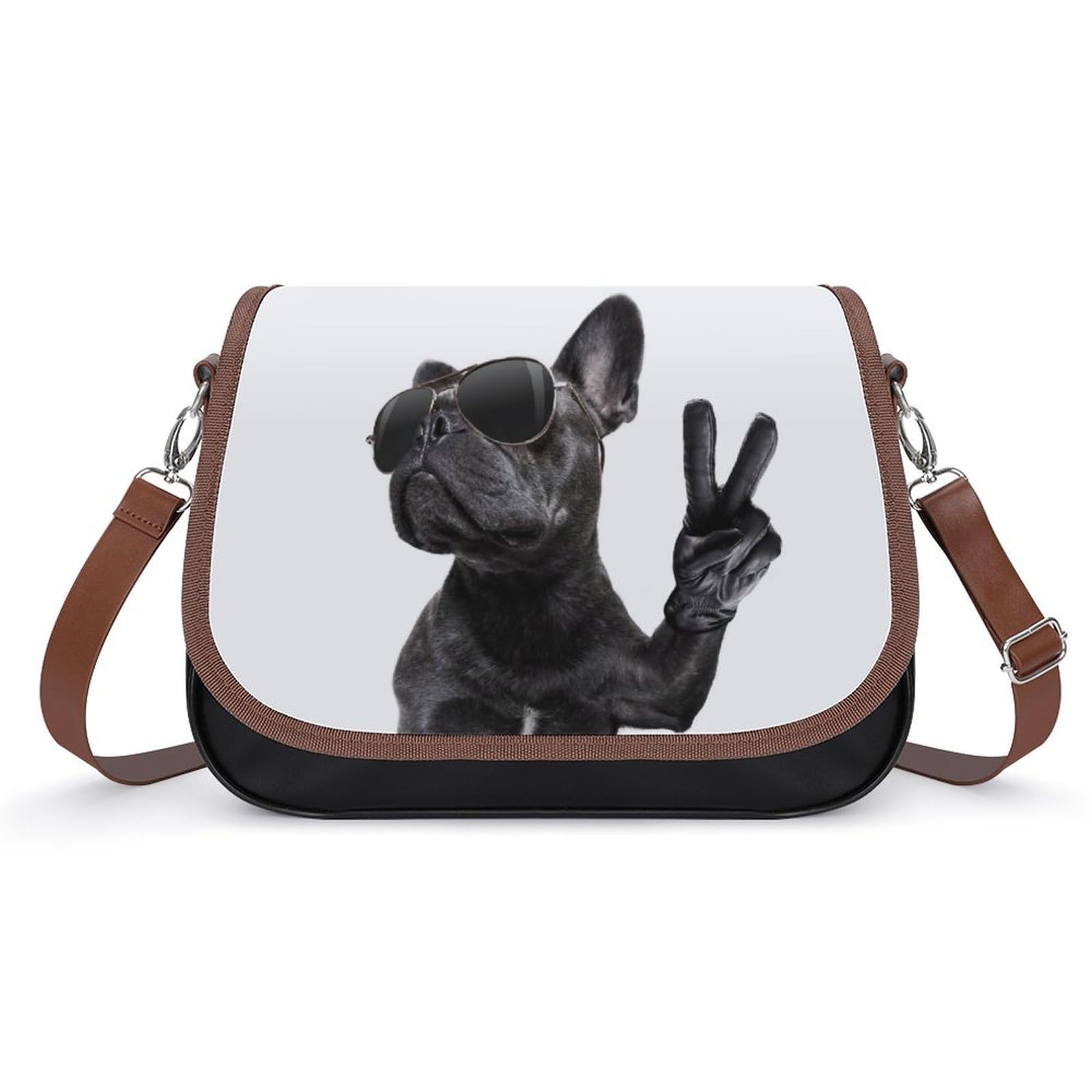 フレンチブルドッグデザイン ショルダーバッグ2wayタイプ　超備品　タグあり フレンチブルドッグデザイン ショルダーバッグ2wayタイプ 超備品