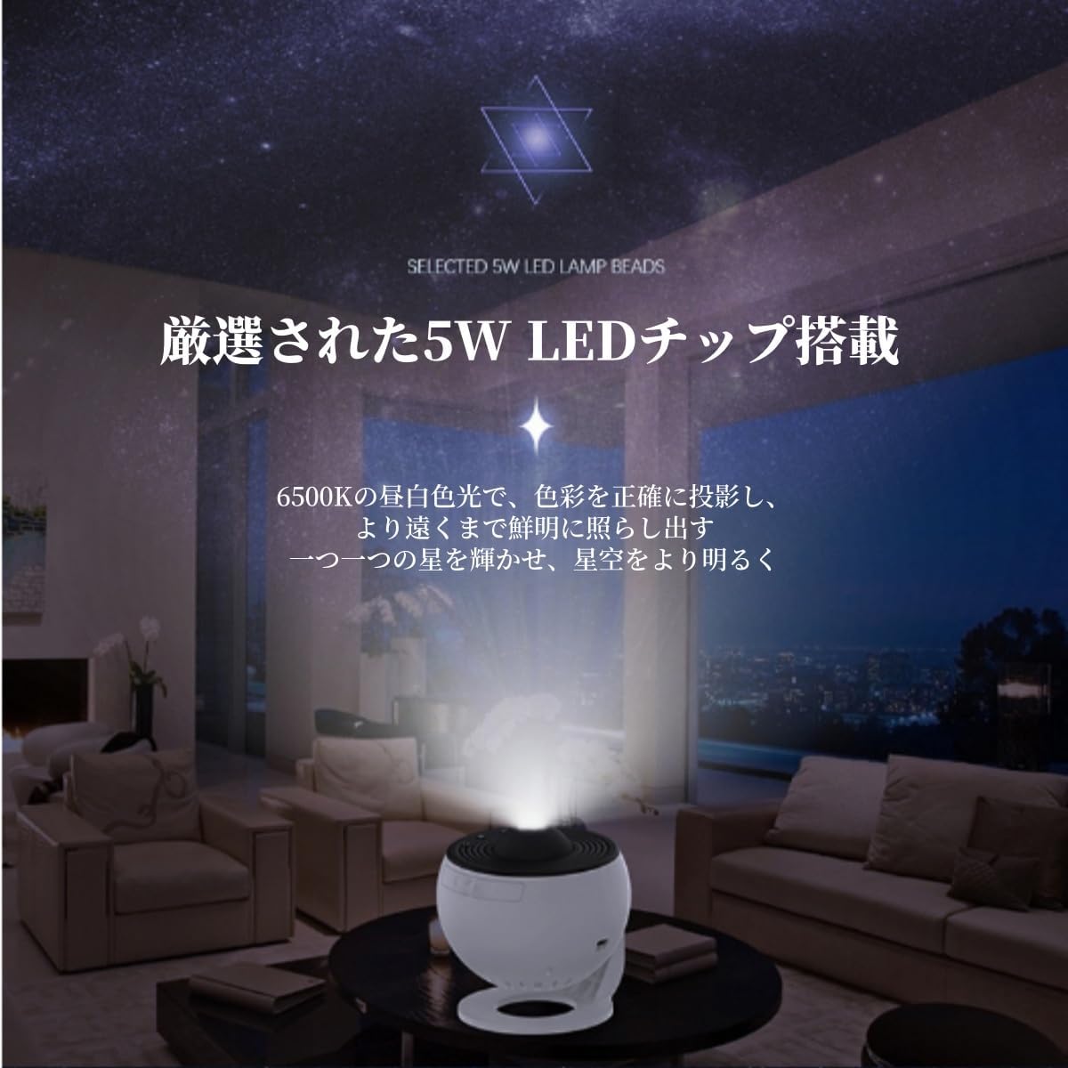 星空を演出するプラネタリウムライト 48種点灯 星空プロジェクター プラネタリウムライト 48種点灯
