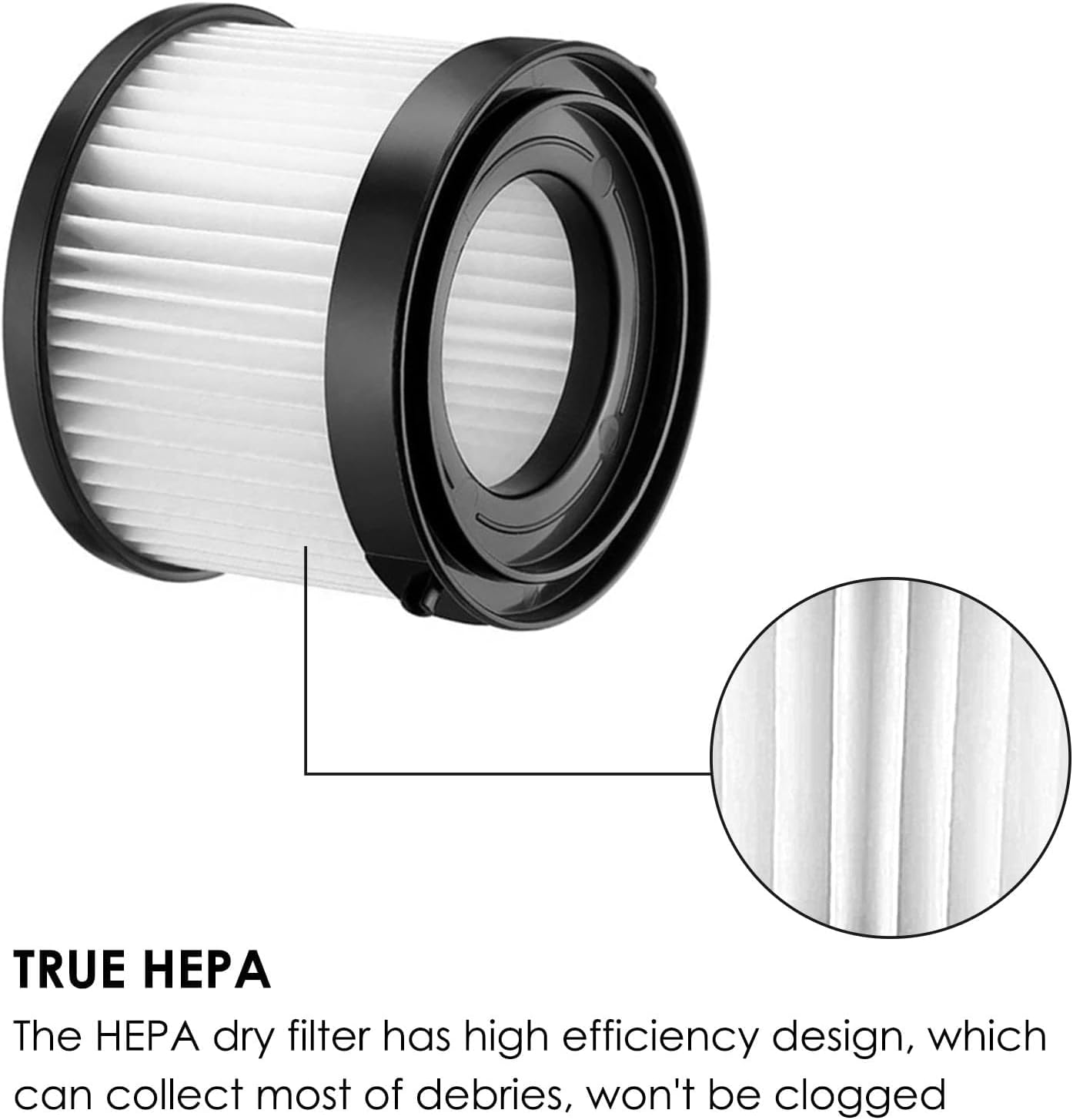 49-90-0160 HEPA Replacement Filter Compatible with Milwaukee 49-90-0160, 49-90-1951, for 0882-20 M18 Compact Vacuum, 6 Pack