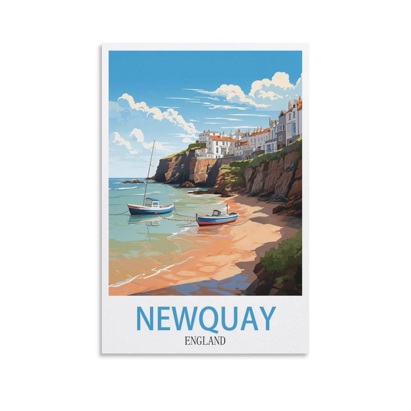 Ezmlfa S172 Diy Diamond Painting,Newquay England 5D Diamond Art Diy Cross Stitch Crystal Rhinestone Embroidery Pictures Craft For Home Wall 50X60cm