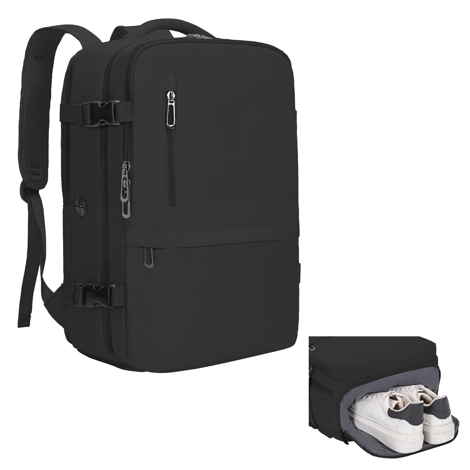 Xkdoai Bagaglio a Mano Easyjet 45x36x20 Zaino da Viaggio Aereo Bagaglio a Mano Borsa da Viaggio Aereo Zaino Impermeabile Borse da Cabina con Pulsante del Seno e Tasche per Scarpe 43x27x20cm