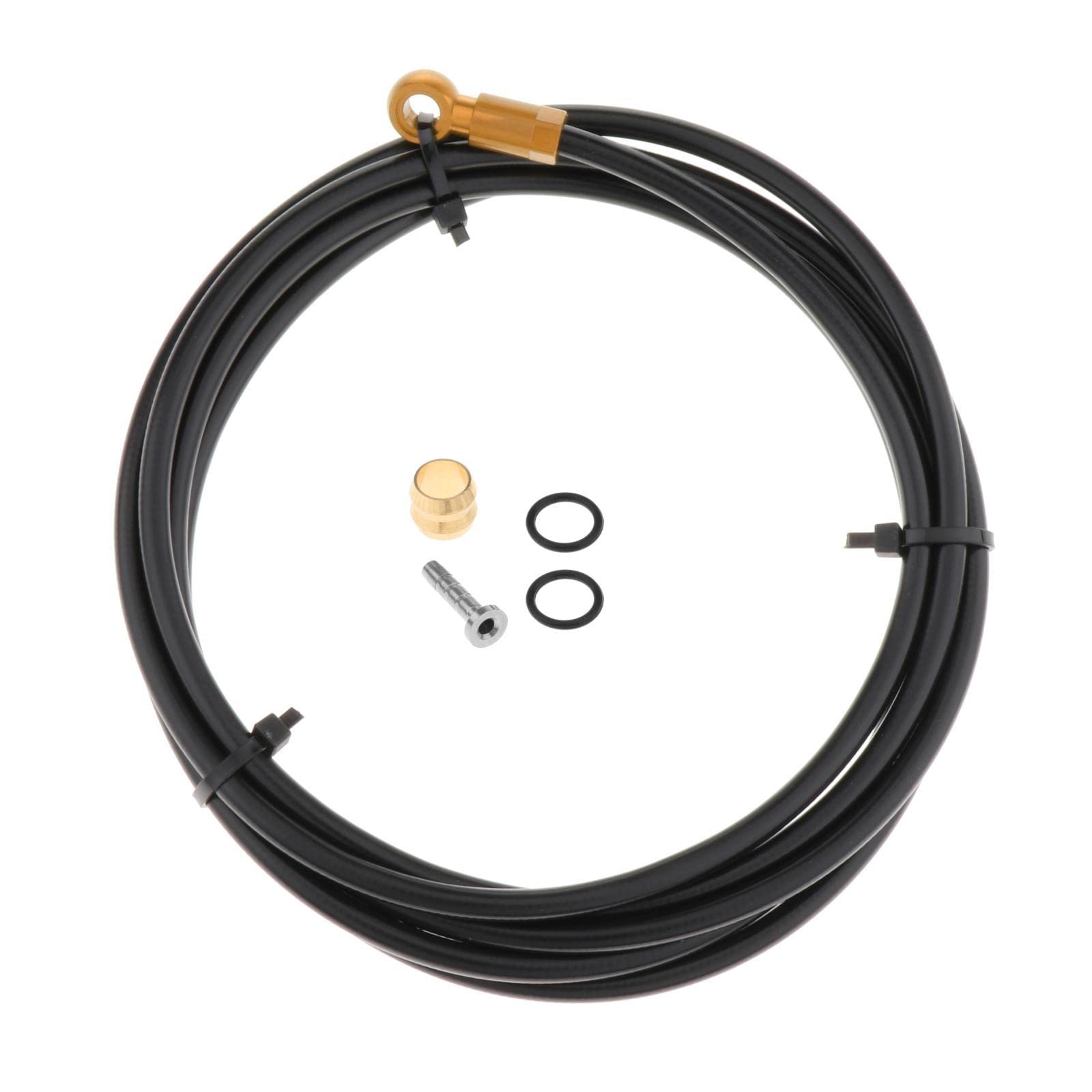 Hydraulisches Scheibenbremsschlauch-Set für Fahrräder, mit Oliven-Einsatz-Anschluss, Gold, 2 m, 5 Stück