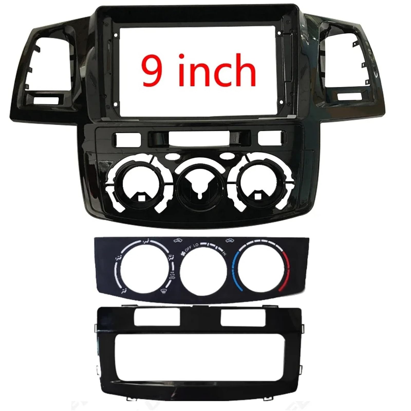 Radio Coche 9 Pulgadas Fascia Doble DIN Fascias Panel Tablero Estéreo Marco DVD para Kits En El para Toyota para Fortuner para Hilux 2005-2014 Marco Panel Radio Coche