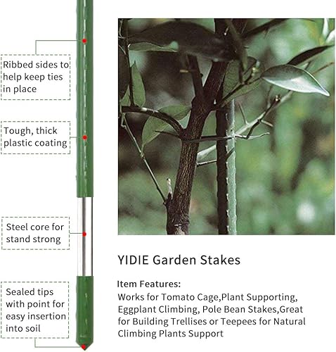 Miniatura 4 de YIDIE Estacas de jardín de metal 6 pies - 25 (0.630in-5 pies - 30)
